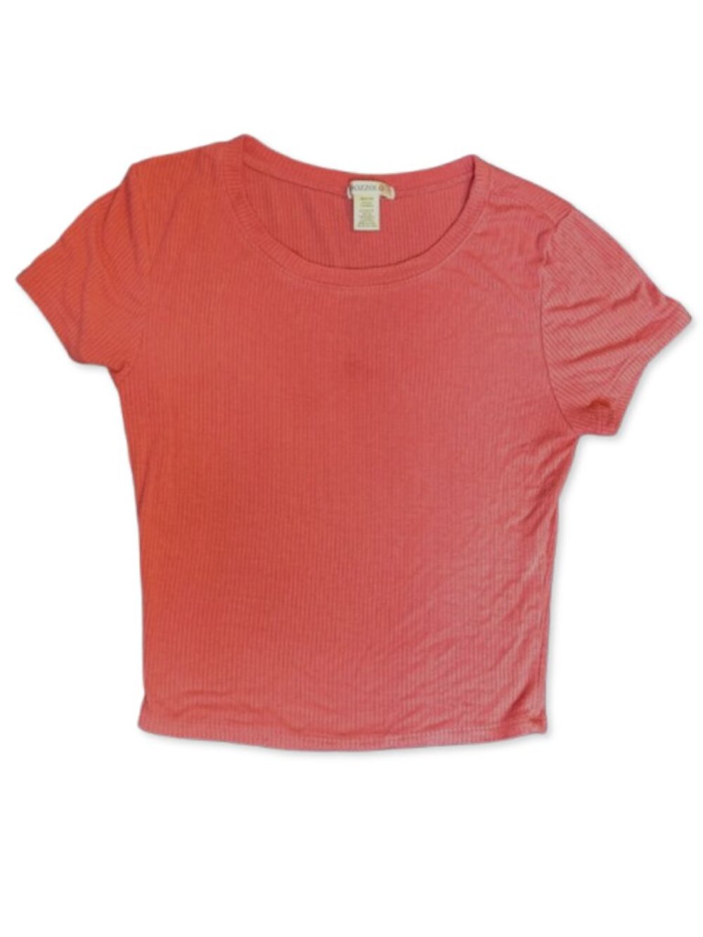 Bozzolo Coral Ribbed Short Sleeve Tee